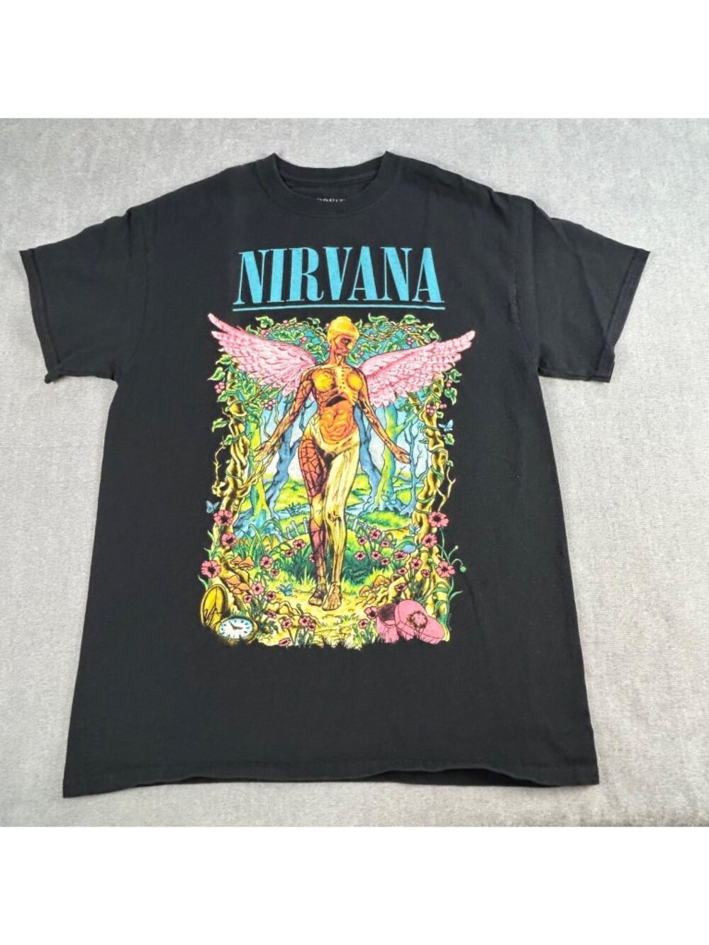 Nirvana In Utero T-Shirt 90's Medium 100% Cotton Short Sleeve Black Pink